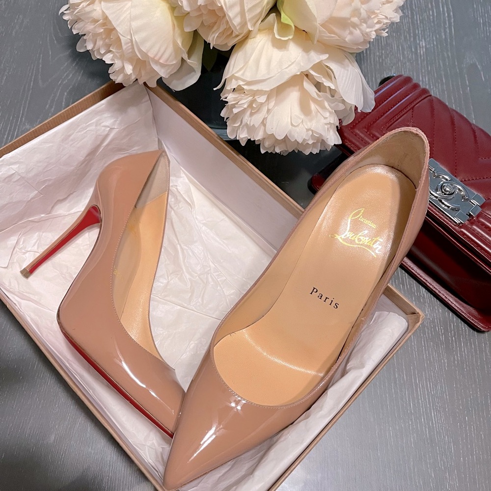 Christian Louboutin Décolleté 100mm patent nude 36.6